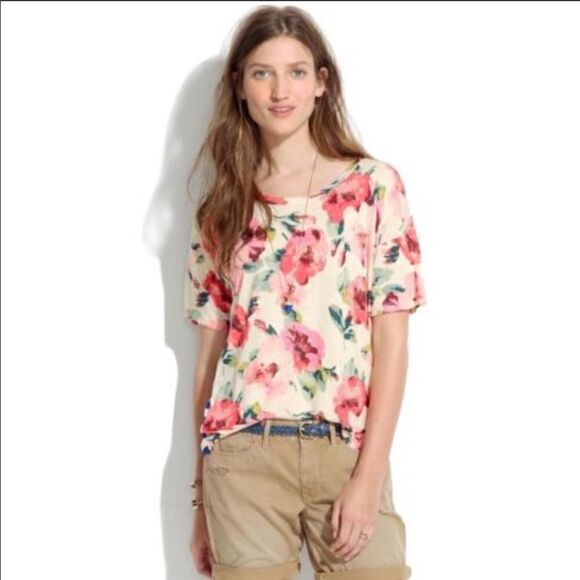 Madewell Floral Slideshow Tee in Tearose! ❤️ - Picture 1 of 6